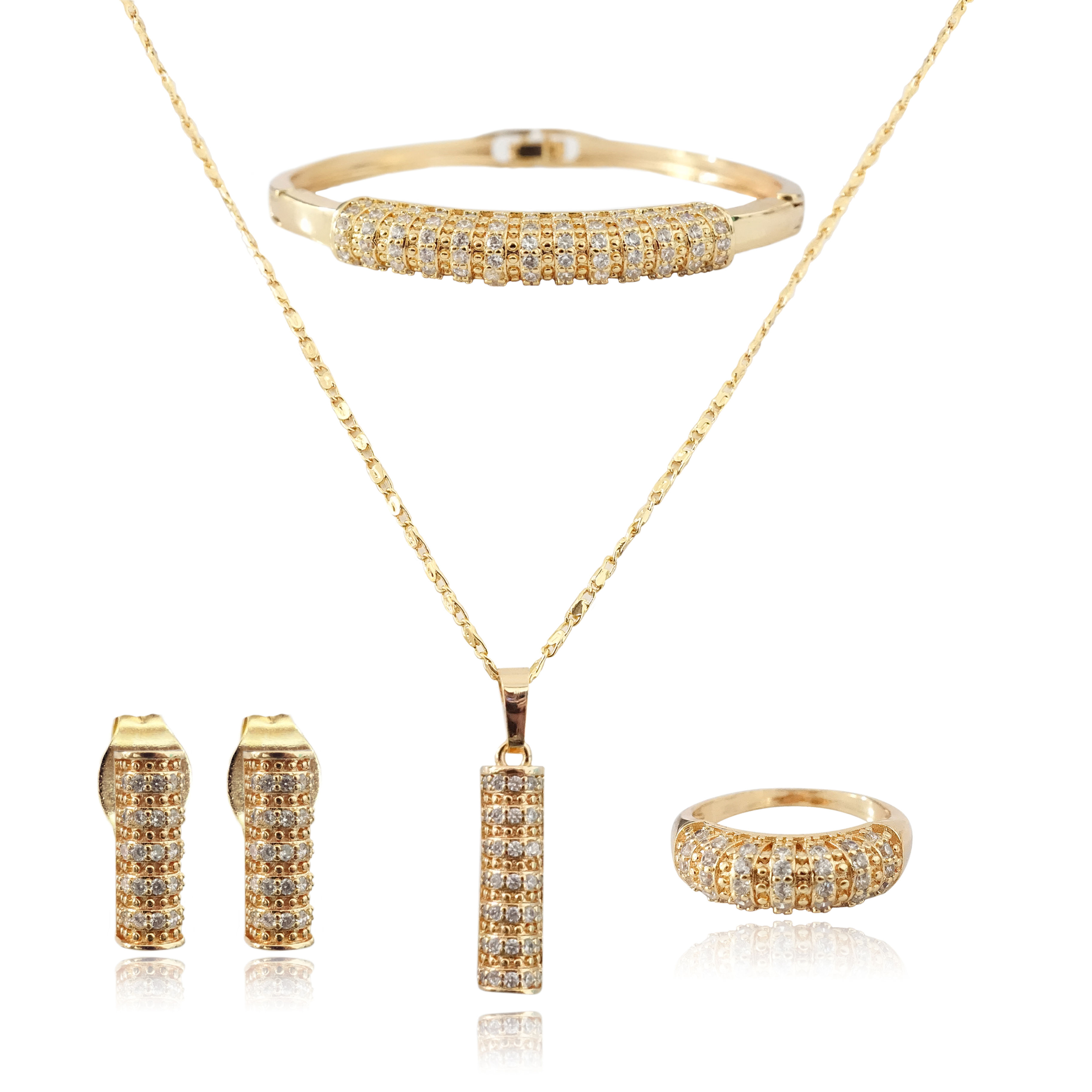 Gold Full Stone Jewelry Set BMAB00307R