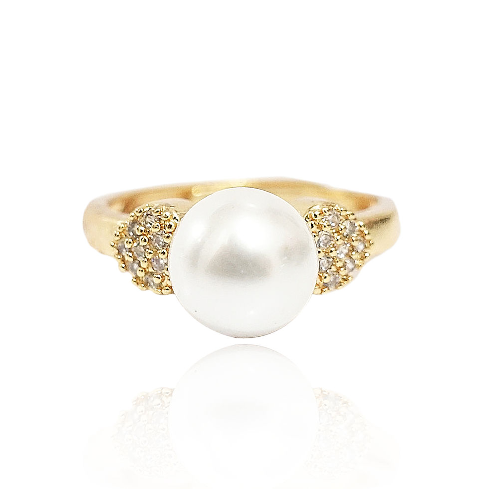 Thumbnail: Gold Heart Pearl Drop AMDDA0325V