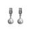 Thumbnail: Rhodium Half Circle Pearl Stud Earrings DJDDA0410B