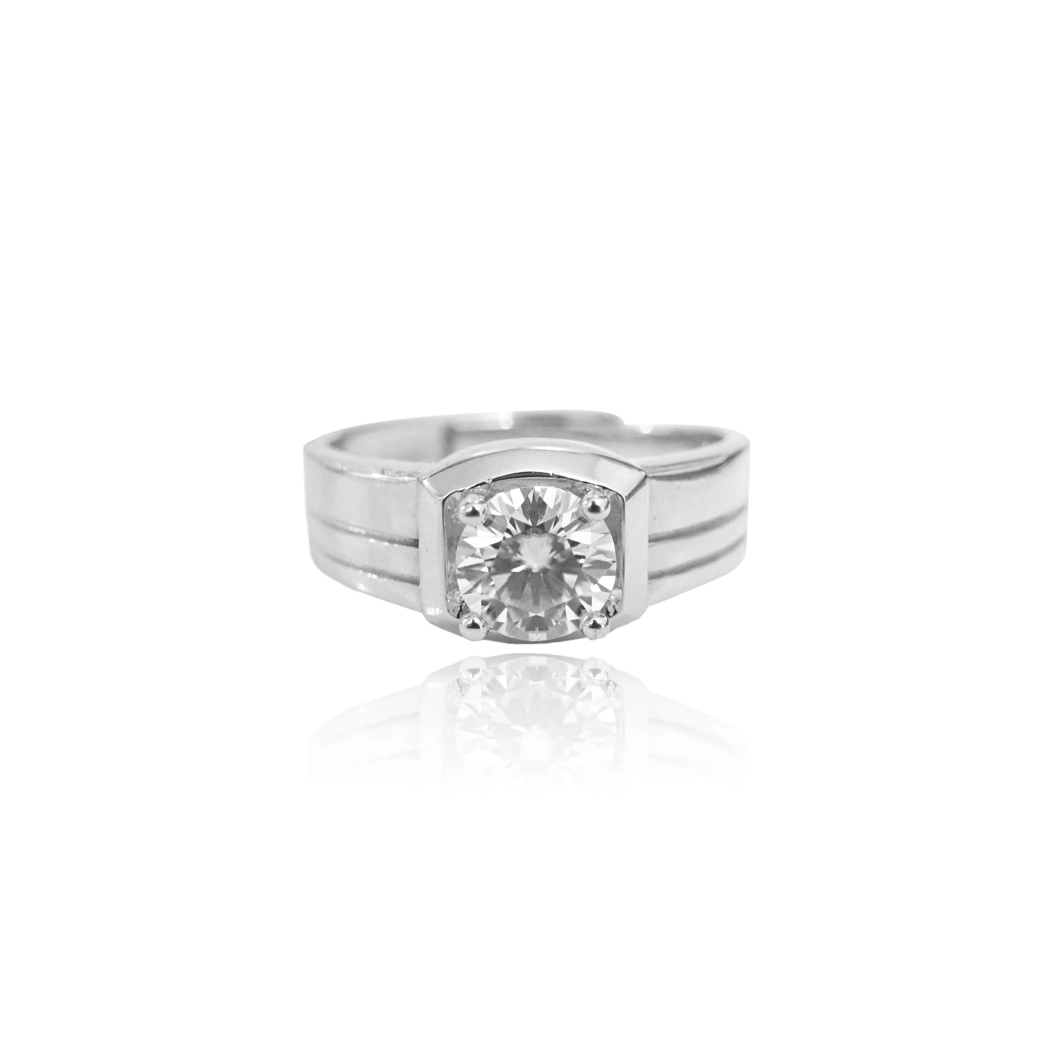 Men's Solitaire Moissanite Ring HALET0115R