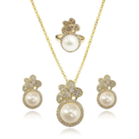 Gold Floral Jewelry Set KMDFV0064R