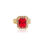 Thumbnail: Gold Emerald-Cut Regal Ruby Jewelry Set BMQDA1079R