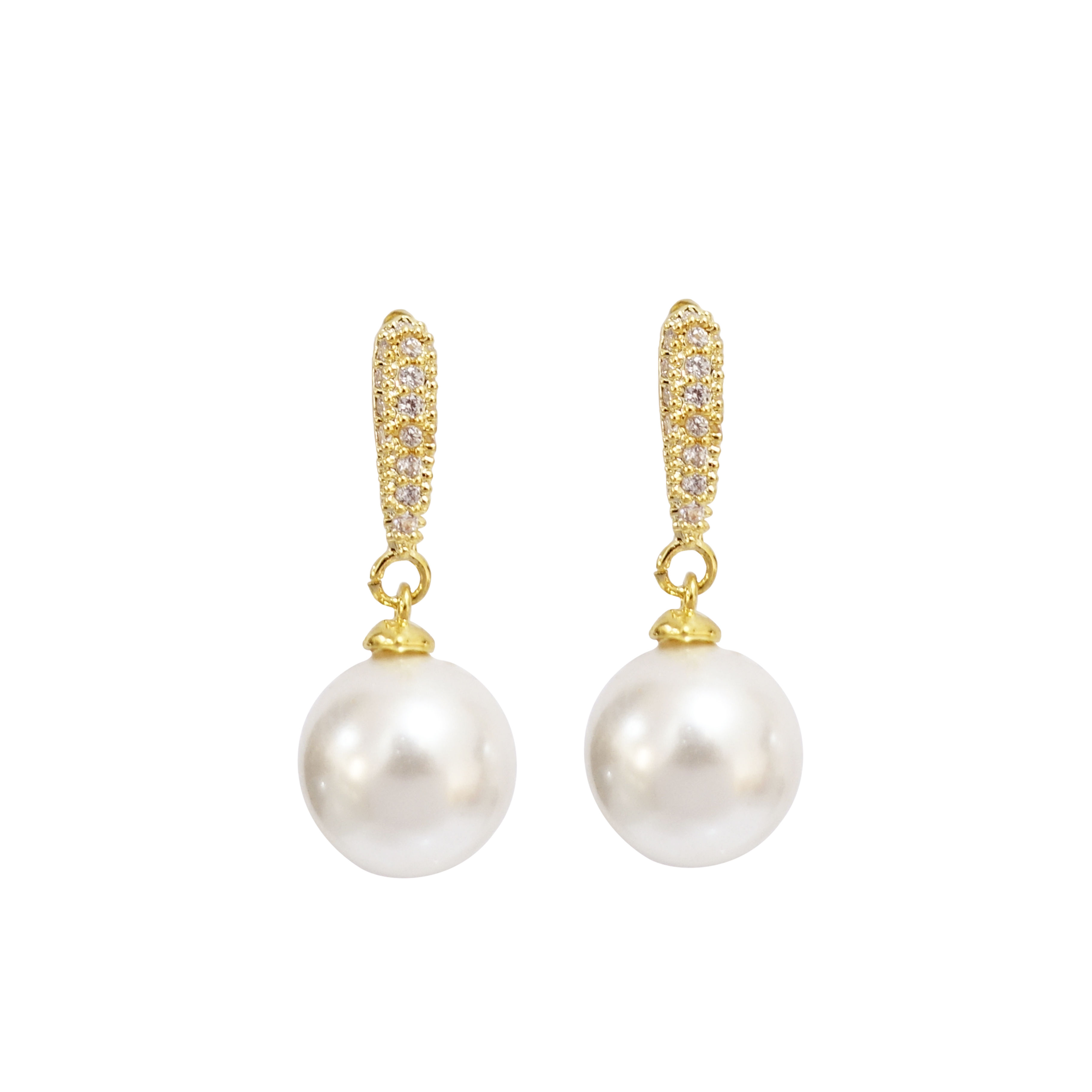 Gold  Pearl Stud Earring DJDEJ0269R