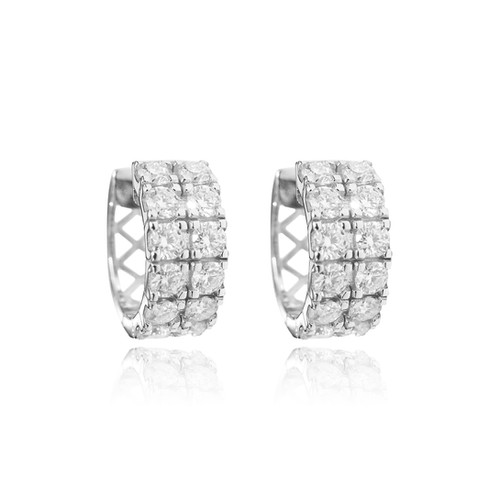 Half Tennis Moissanite Earrings HJLET0432R | Mossanti Jewelry