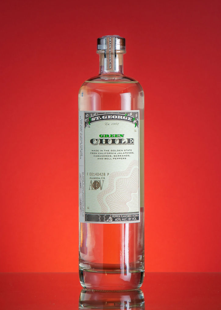 St. George Green Chile Vodka bottle