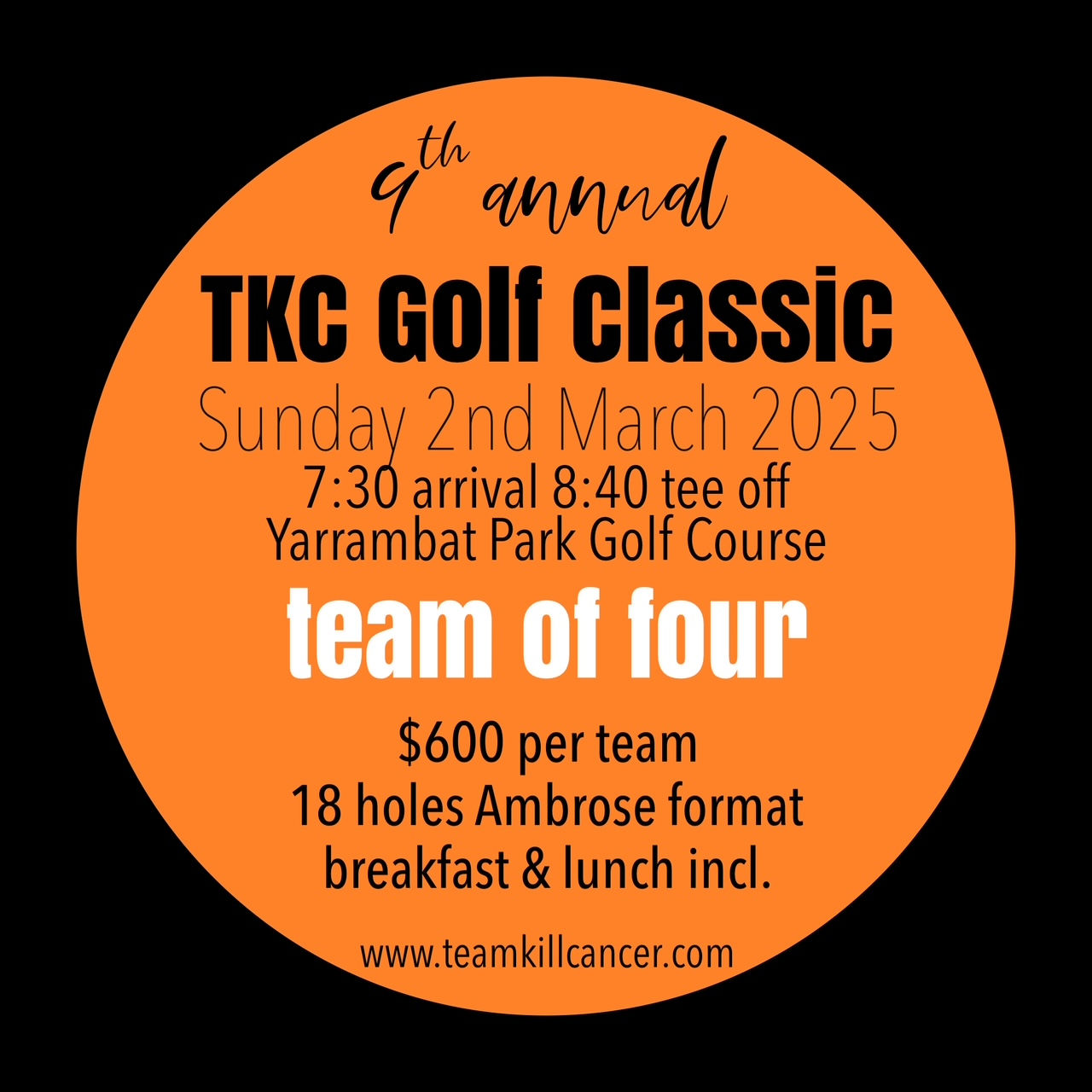 2025 TKC GOLF CLASSIC team of 4