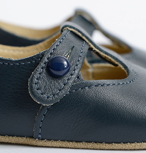 Oscar Leather Baby Shoes - Navy