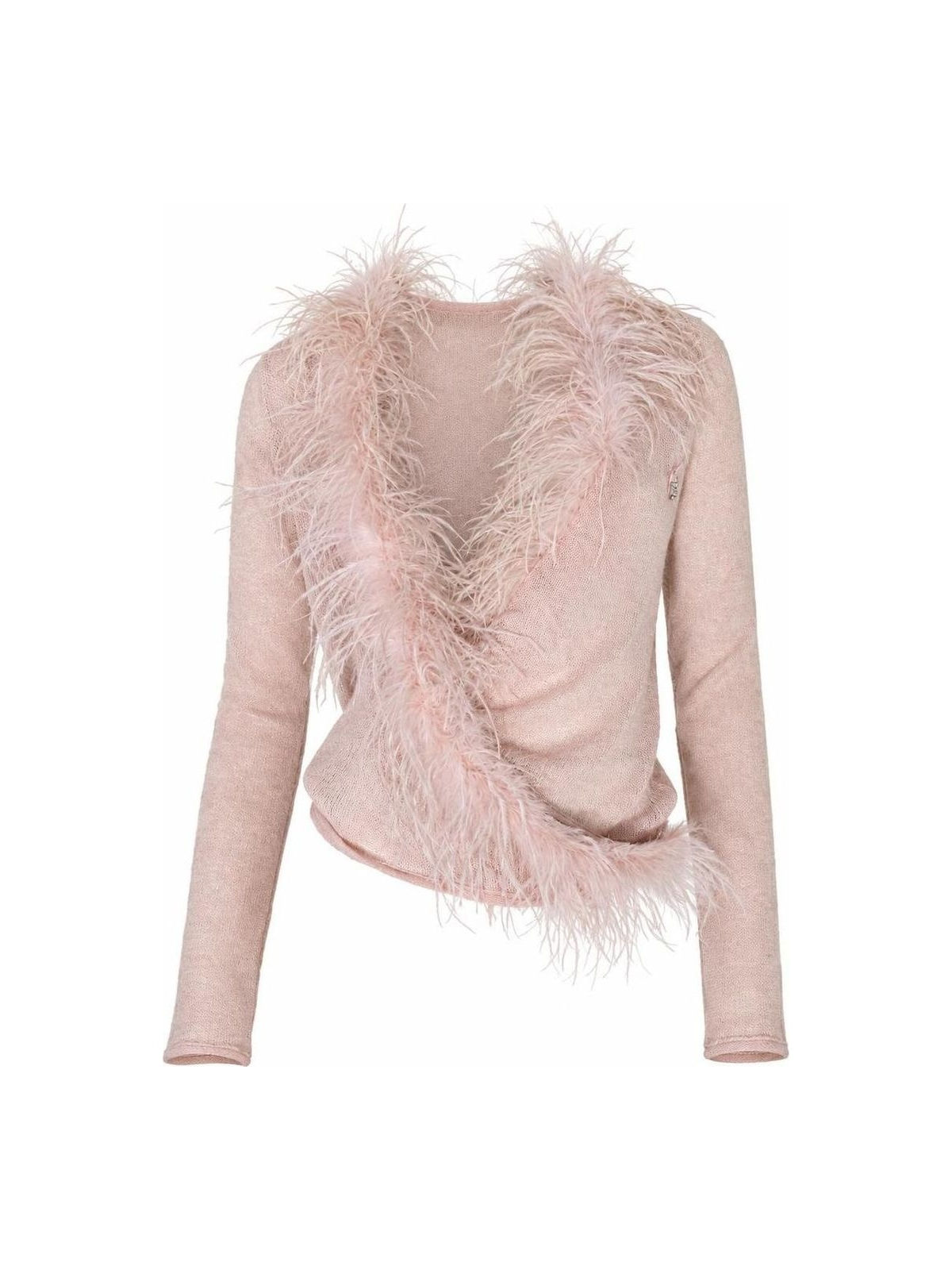 Blumarine Pink Feather Knitted Top 2000s