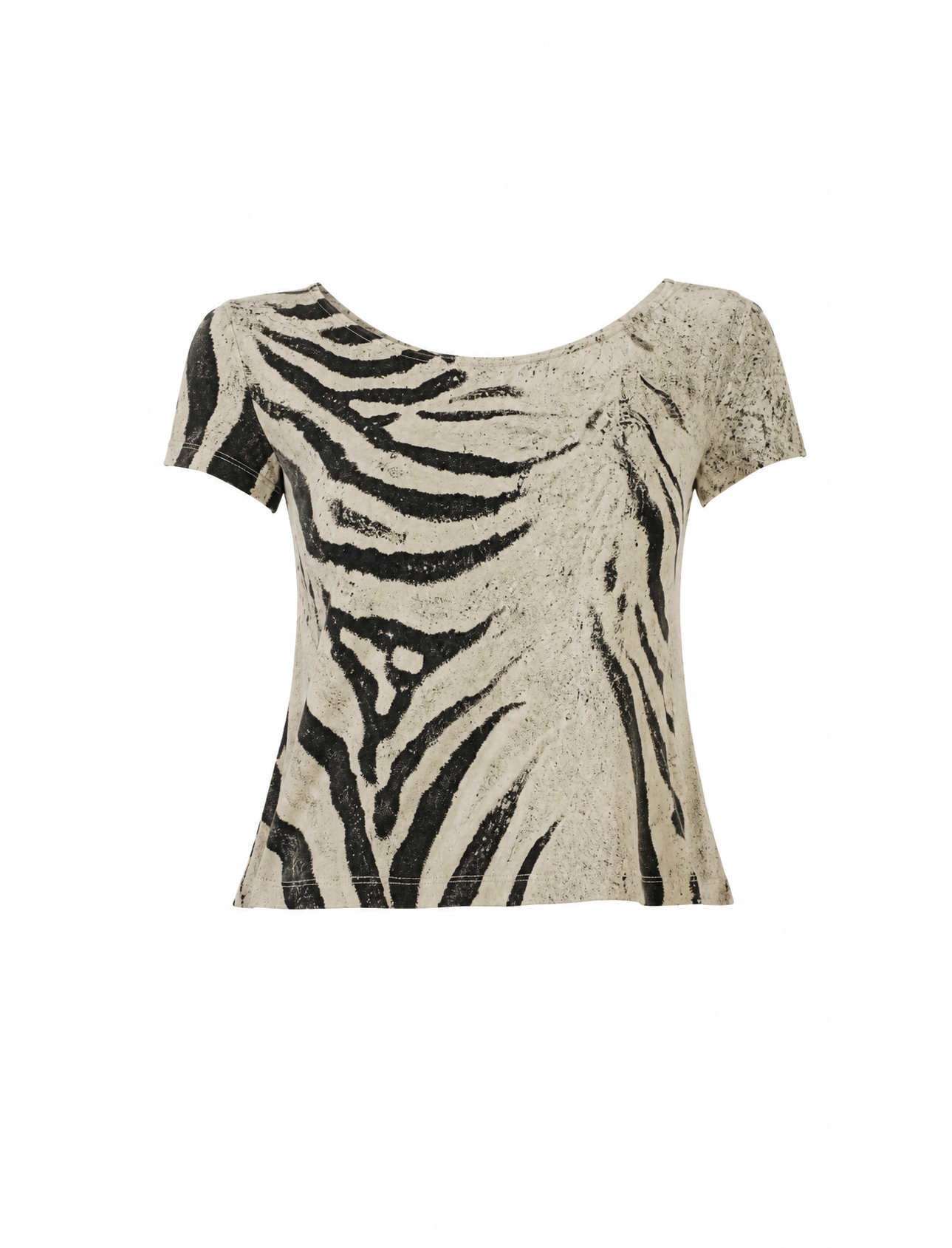 Roberto Cavalli Marble Zebra Printed Tee Large Neckline