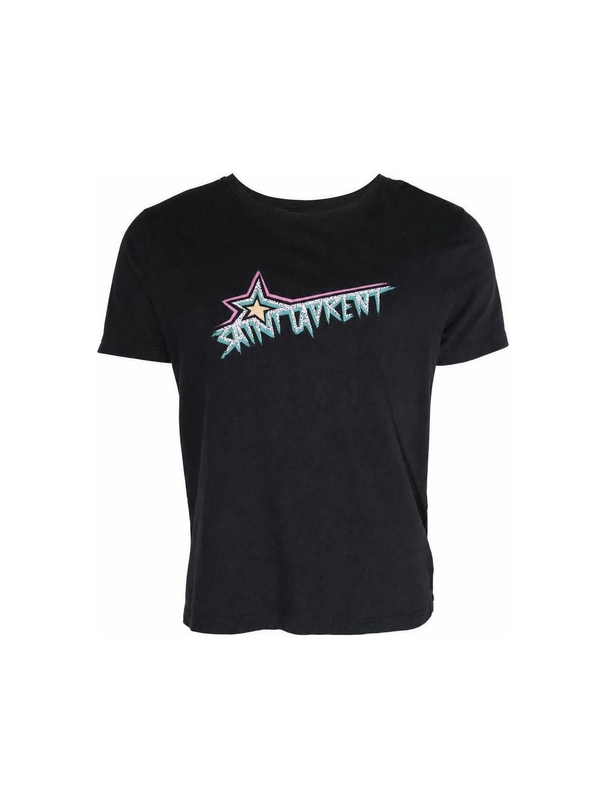 Saint Laurent Black Coton Graphic Tee