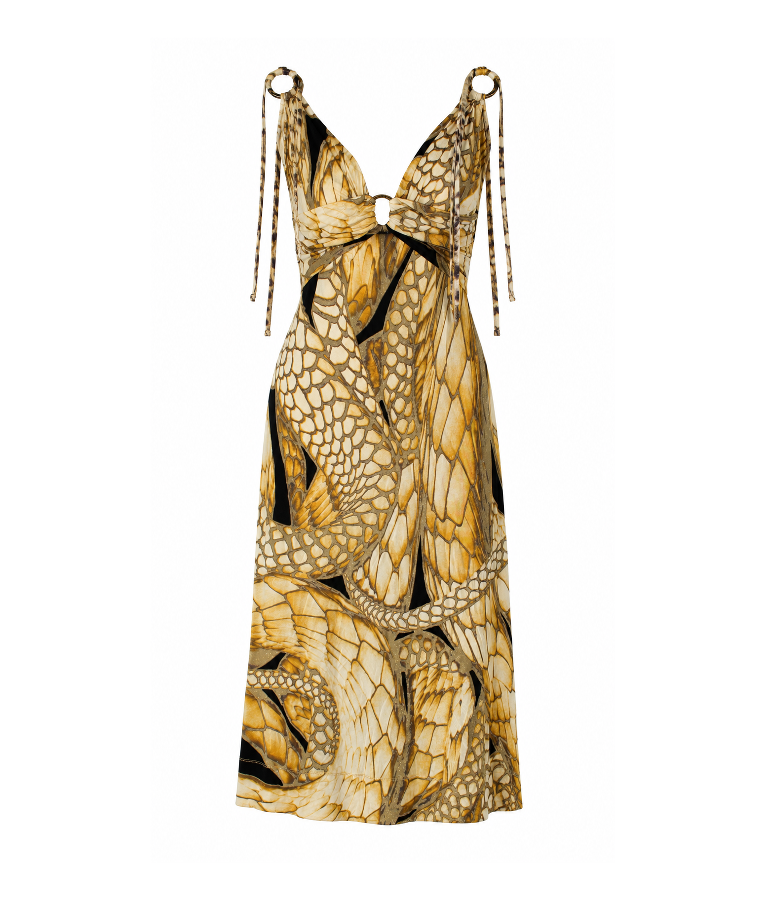 Just Cavalli Golden Snake Pattern Dress 2000s