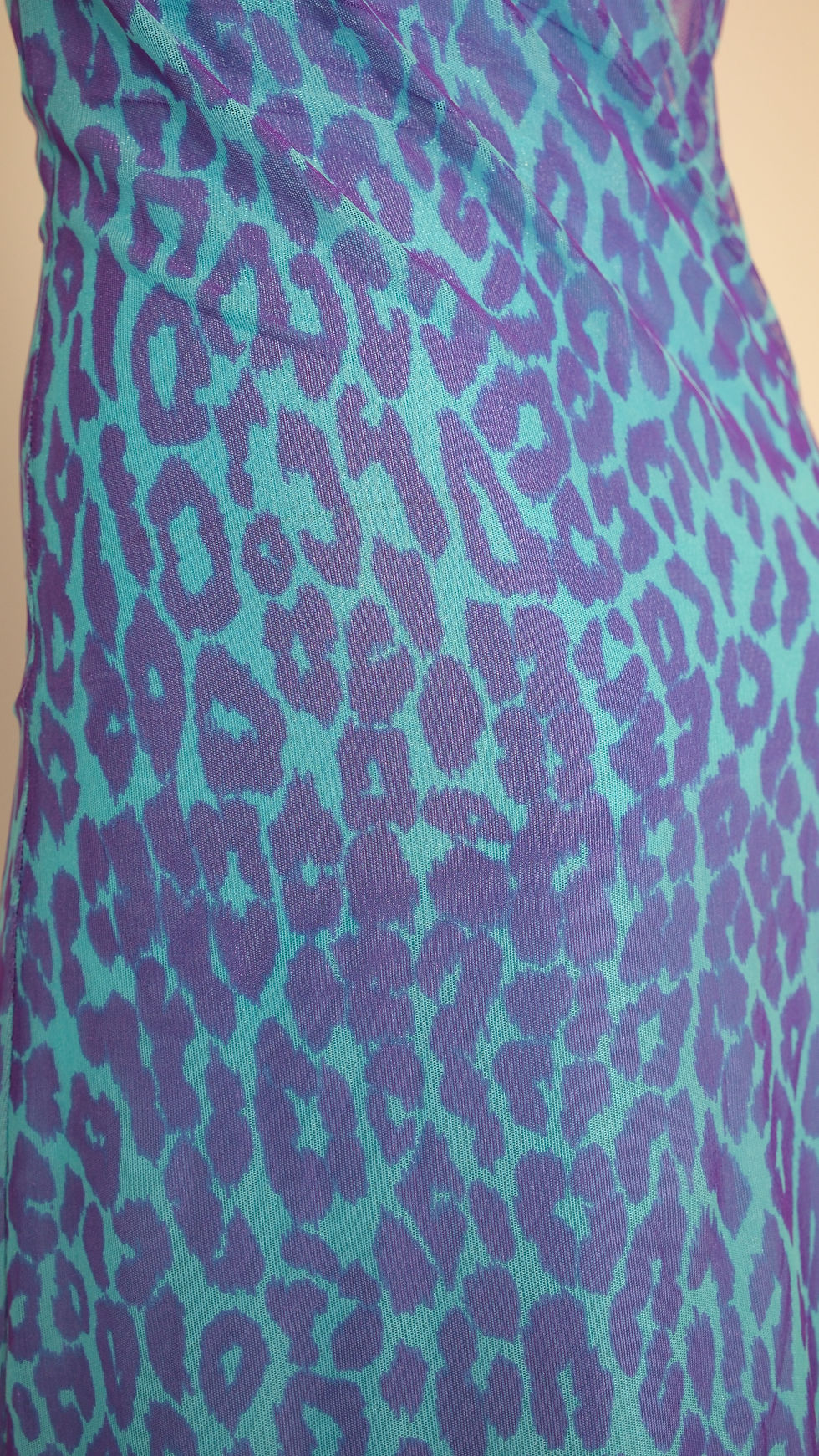 Thumbnail: Dolce & Gabbana Blue & Purple Cheetah Mesh Dress 2000s