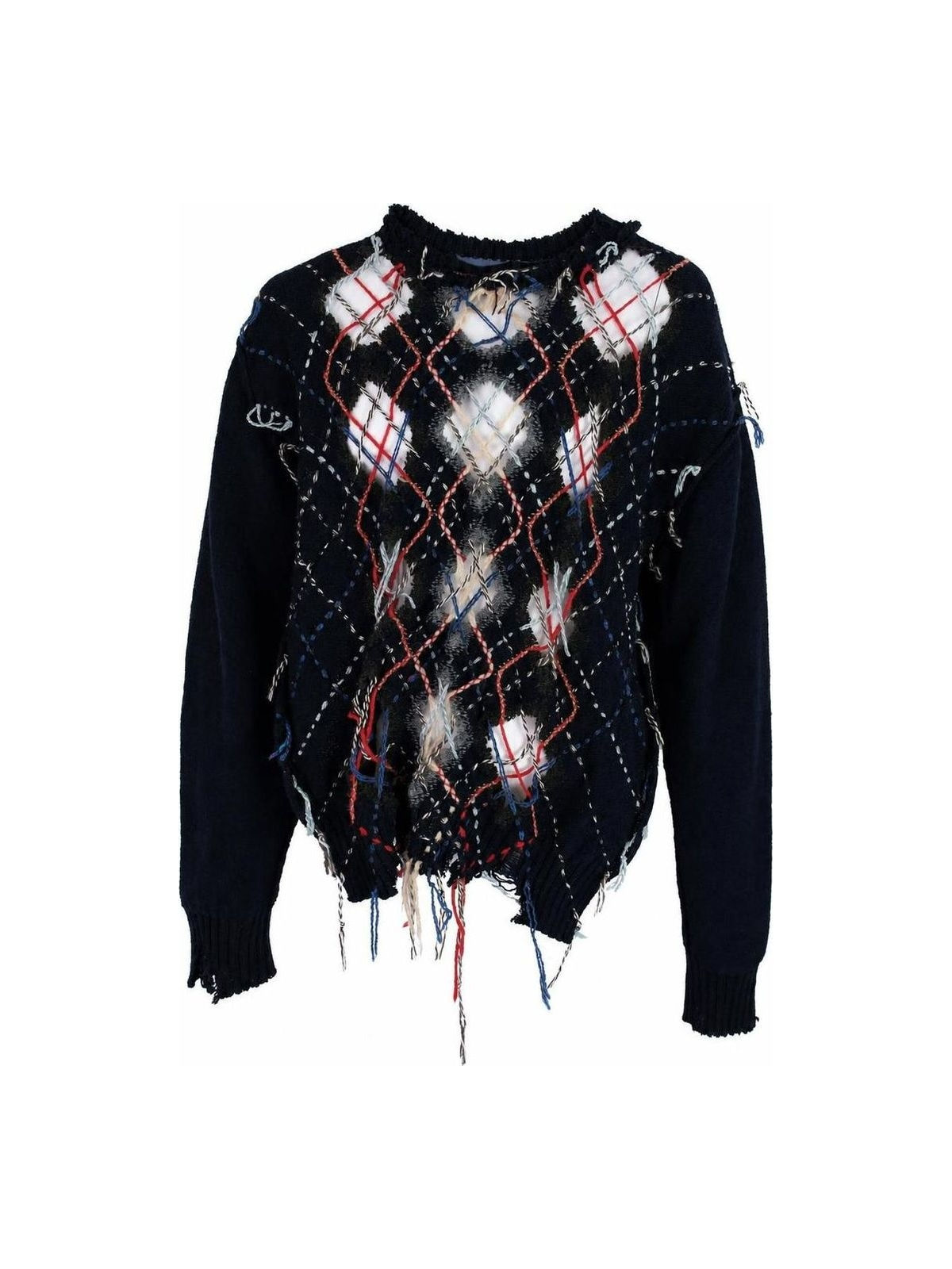 Maison Martin Margiela Artisanal Constrasting Stitch Knit Jumper