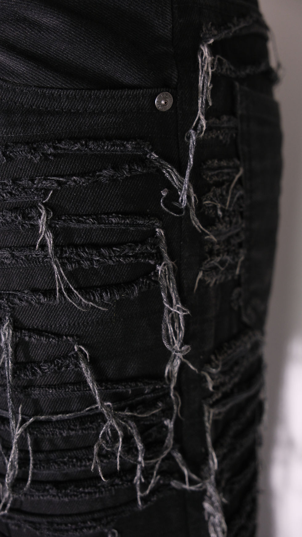 Thumbnail: Paradoxe Paris Slashed Distressed Black Denim Pants
