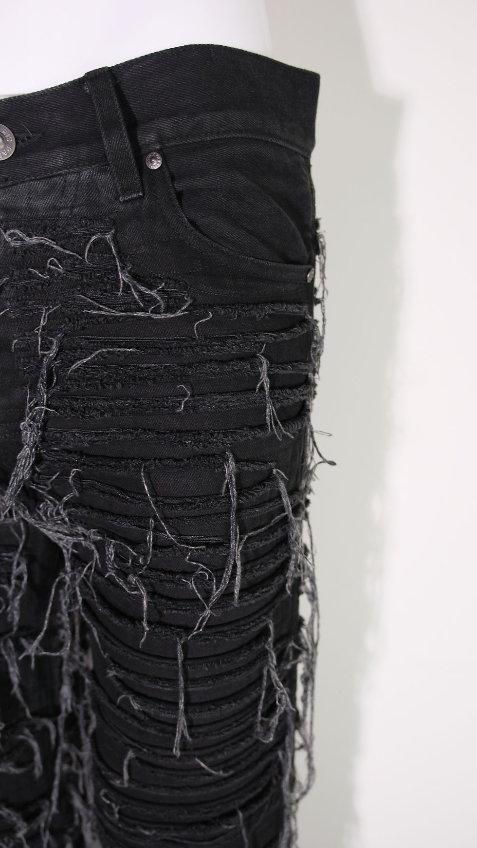 Thumbnail: Paradoxe Paris Slashed Distressed Black Denim Pants