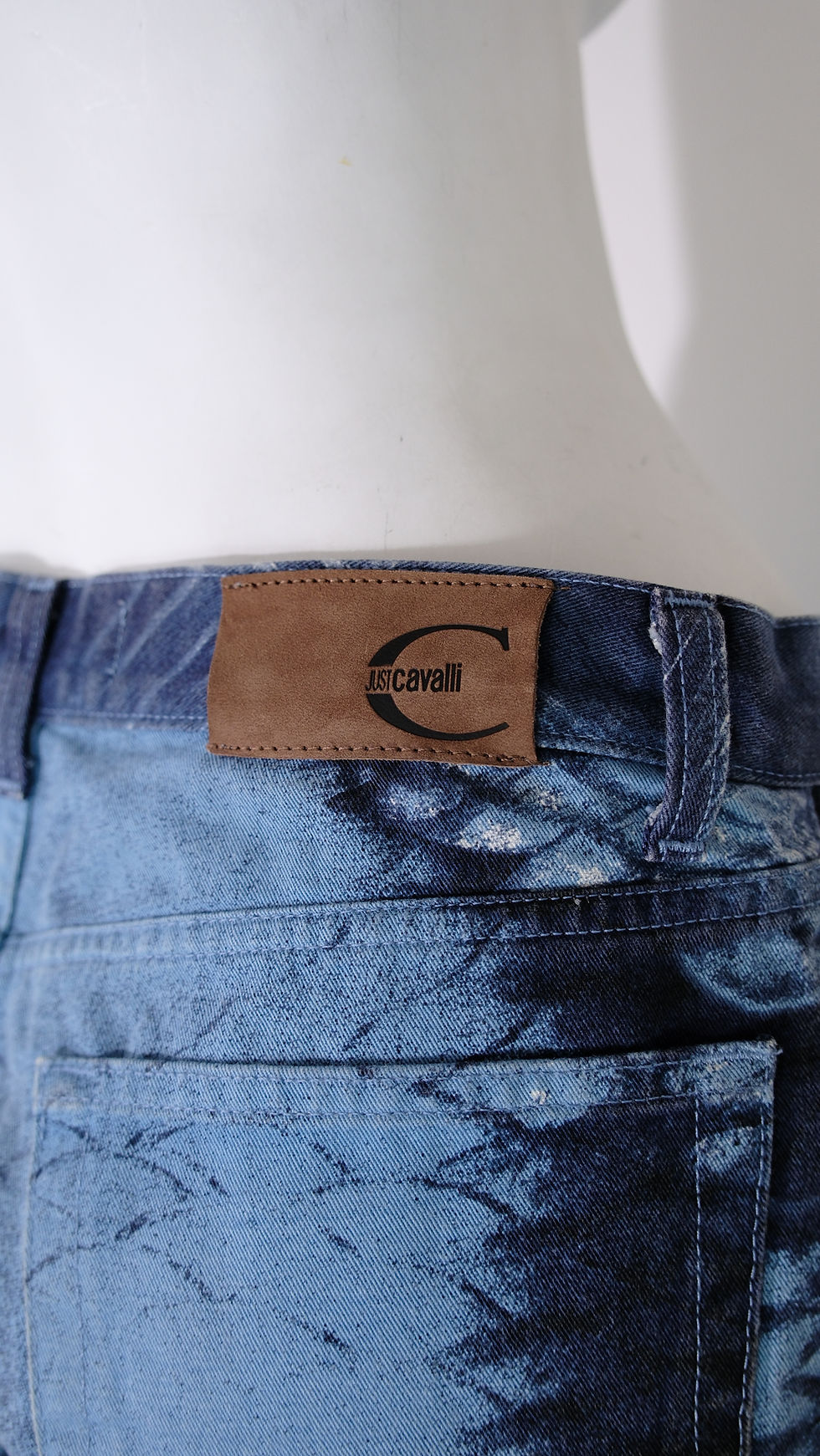 Thumbnail: Just Cavalli Blue Snake Print Jeans