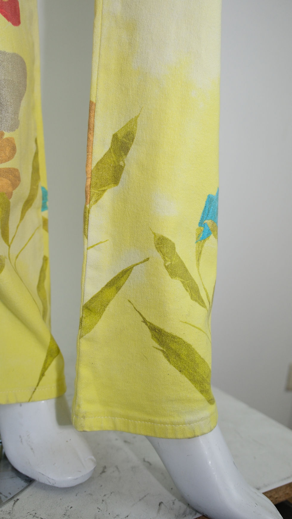 Thumbnail: Cavalli Jeans SS2000 Floral Dip Dye Yellow Jeans