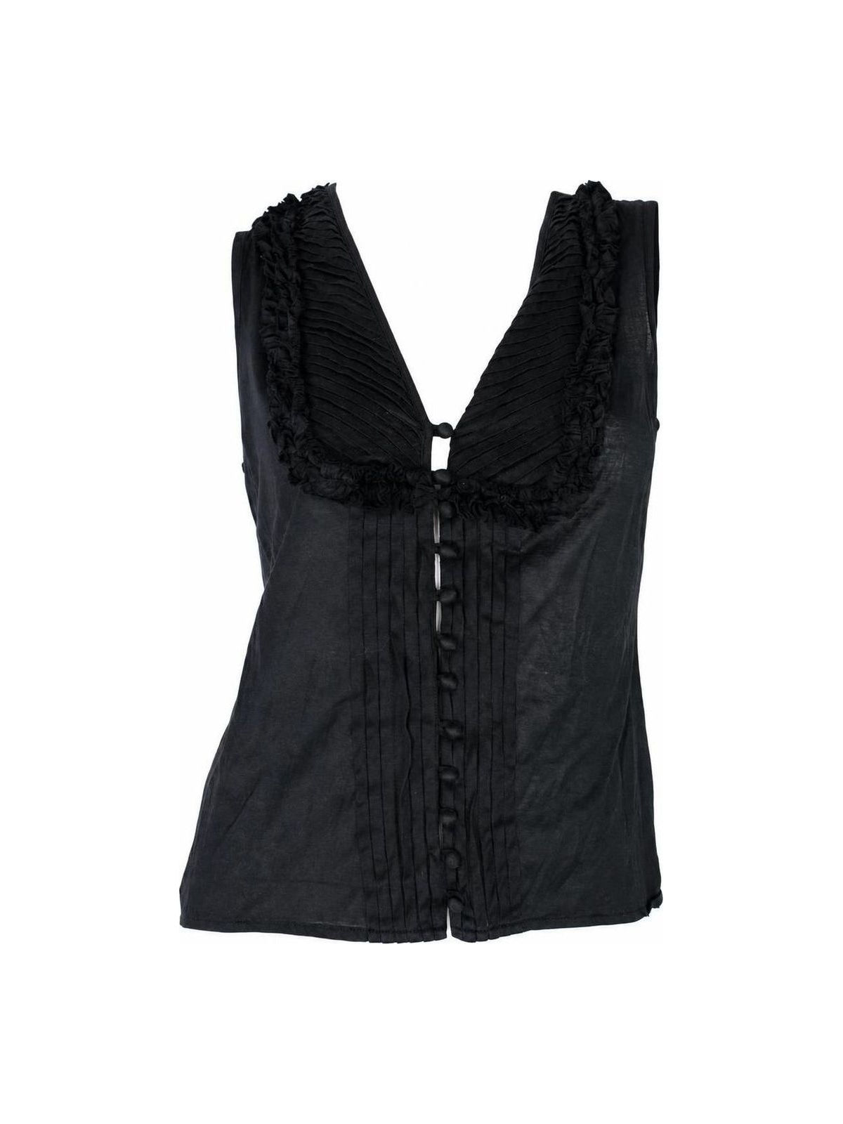 Gucci Black embellished Tanktop Buttons Front