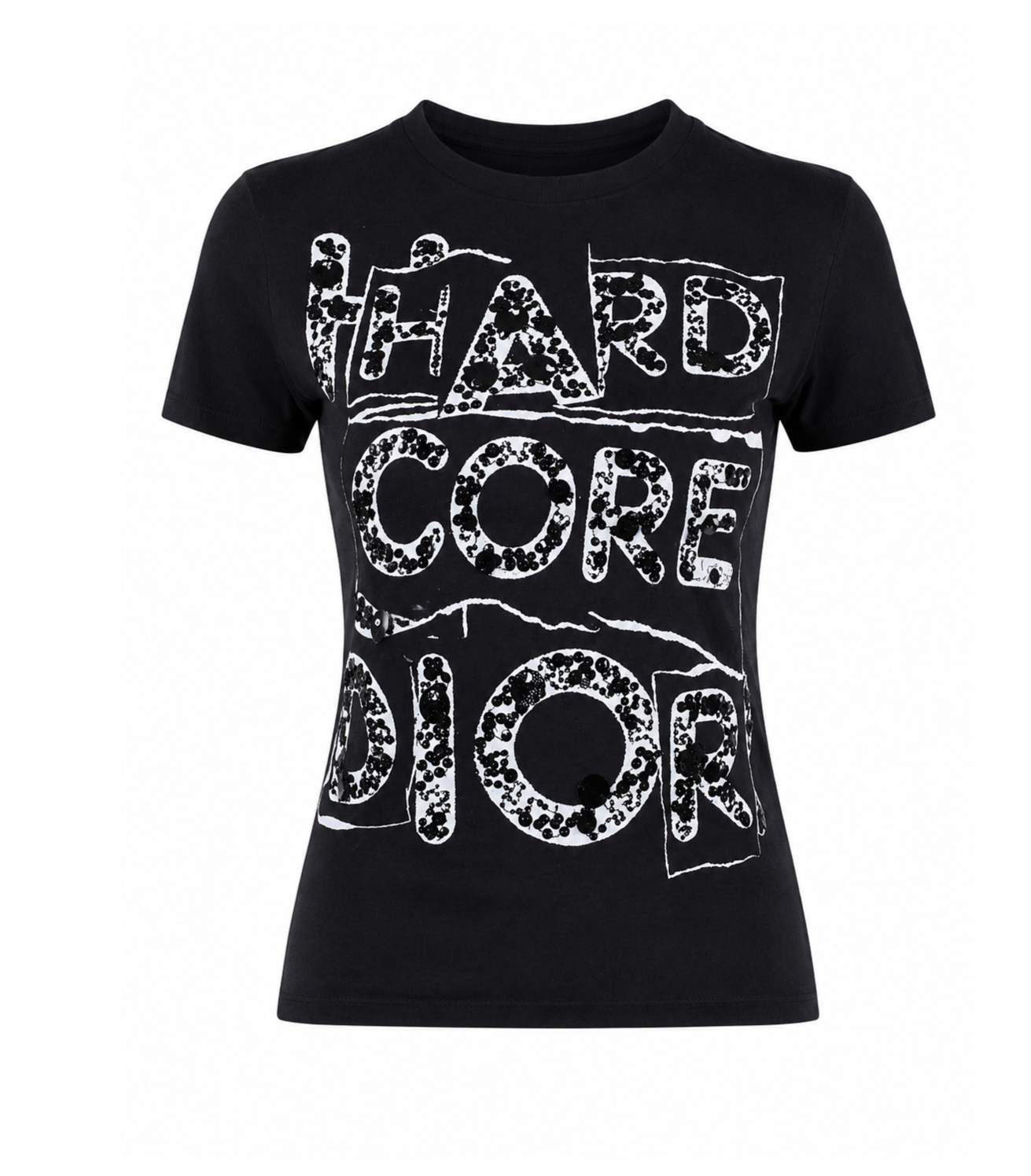 Dior Galliano Hardcore Dior Black Tee with Sequins