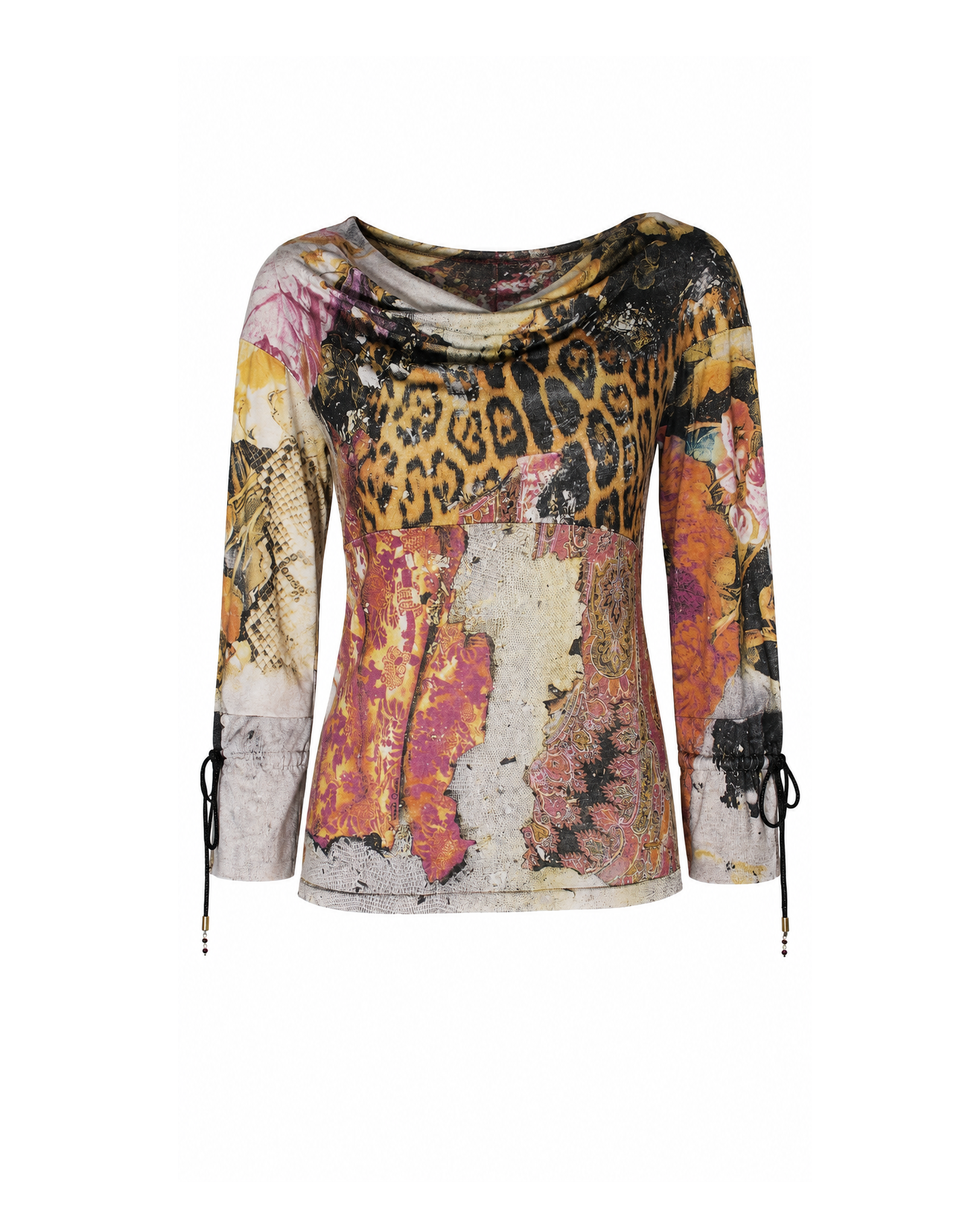 Roberto Cavalli Multicolor Patchwork 2000s Top