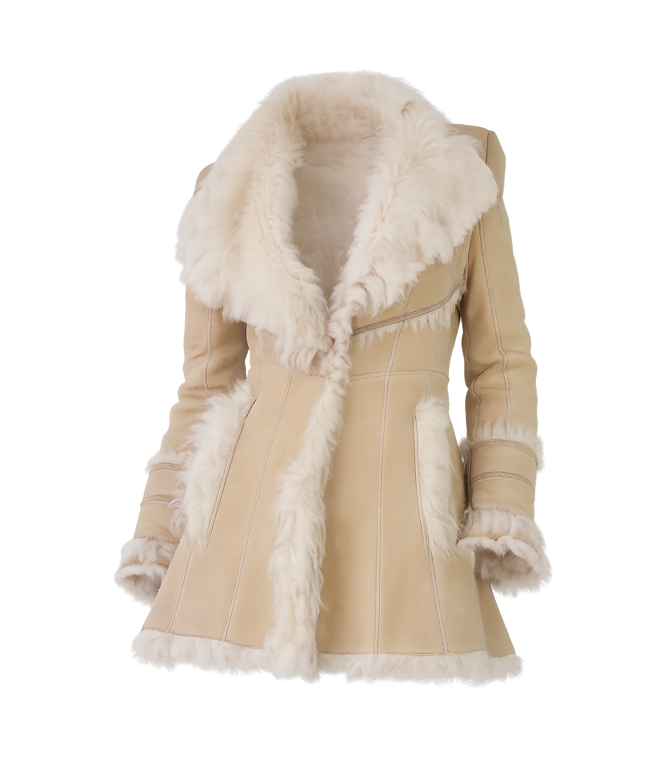 Just Cavalli Natural Leather and Fur Layering Jacket 2000s