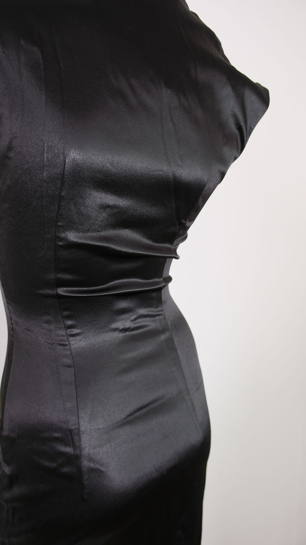 Thumbnail: Plein Sud Leather effect multi buttons long black dress