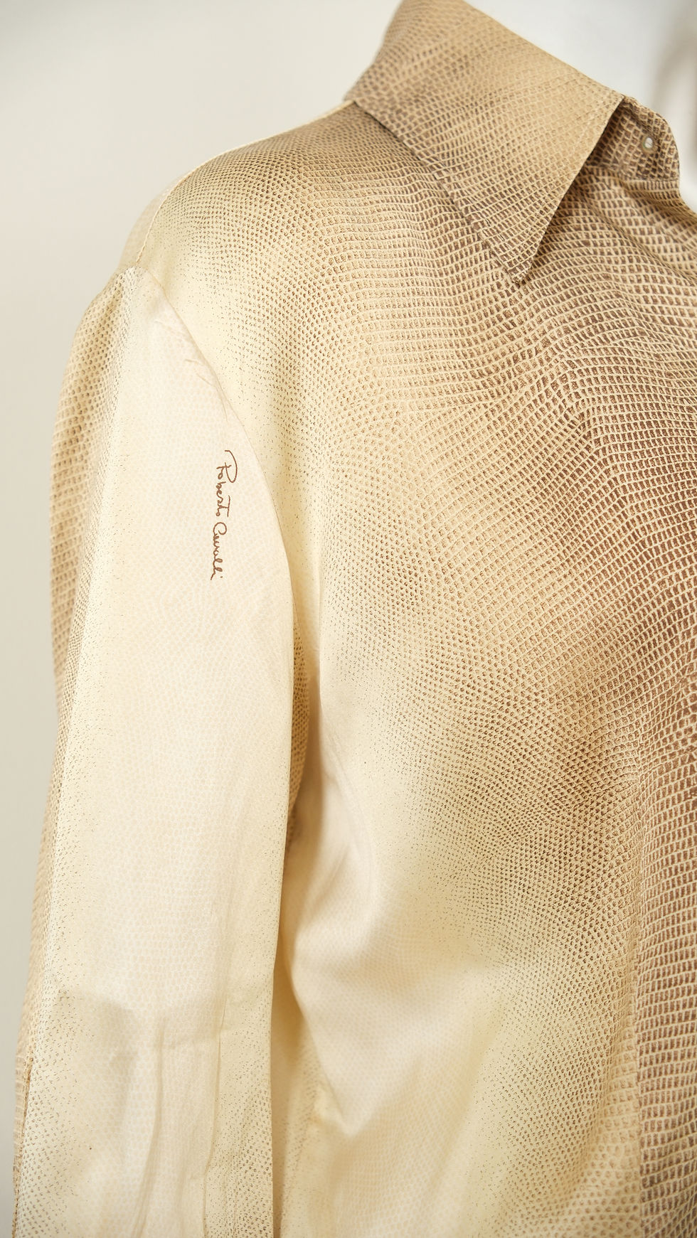 Thumbnail: Roberto Cavalli Silk Laced Up Python Print 90s Shirt