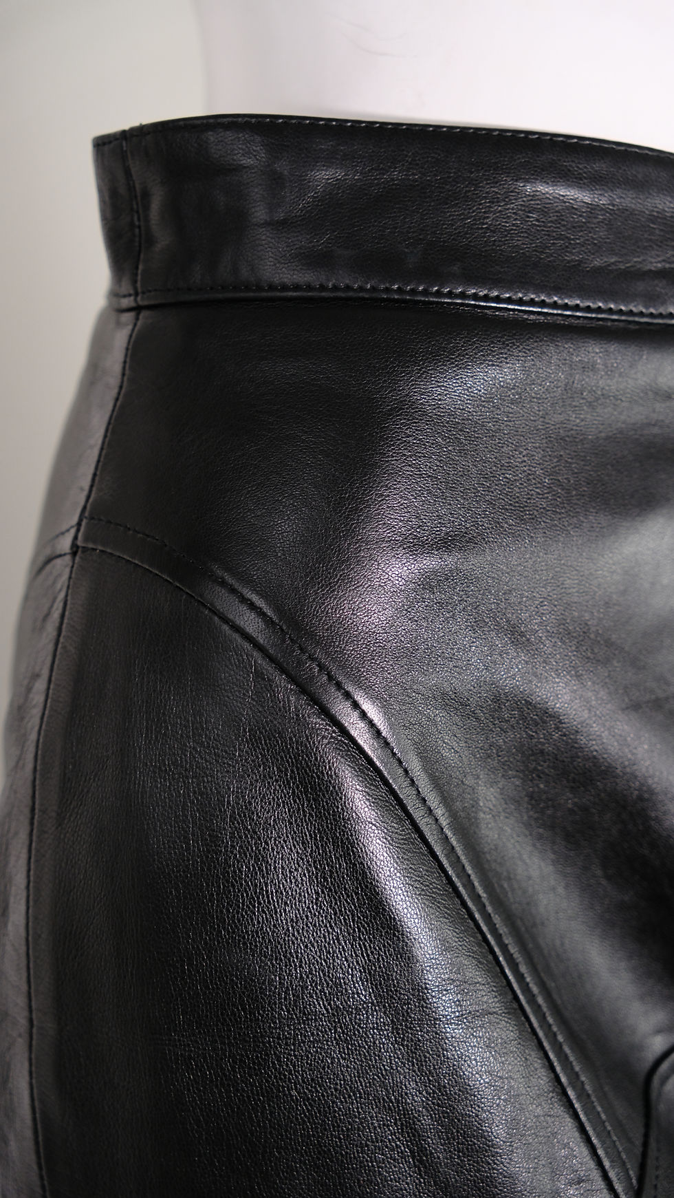 Thumbnail: Jean Claude Jitrois Black Leather Skirt