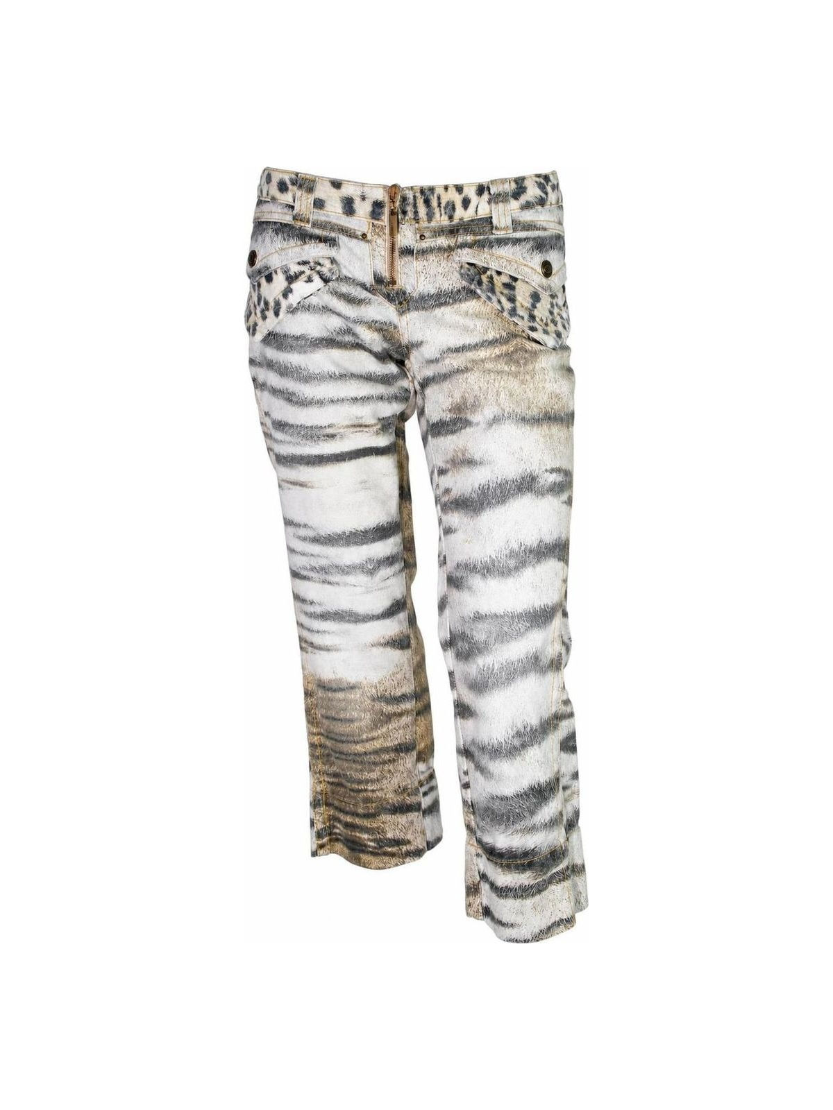 Just Cavalli Animal Print 2 Pockets Capri Jeans