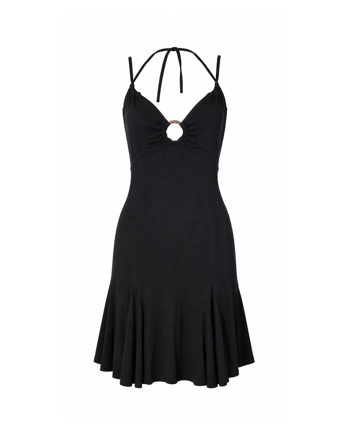 Just Cavalli Metal Buckle Midi Black Dress