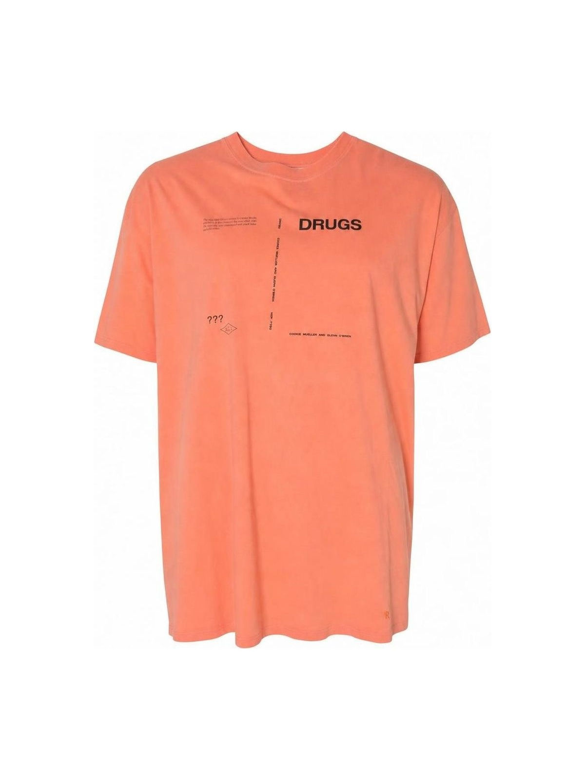 Raf Simons "Drugs" Graphic Orange Short Sleeve Tee