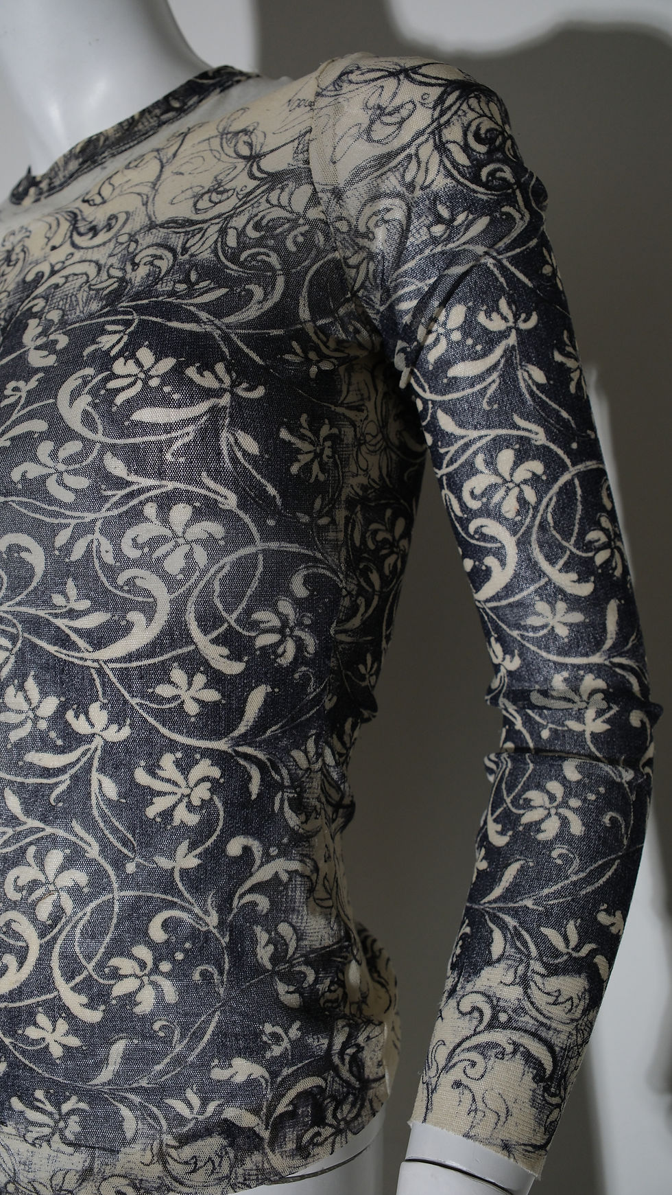 Thumbnail: Jean Paul Gaultier Floral Print Mesh Top Baroque 1999