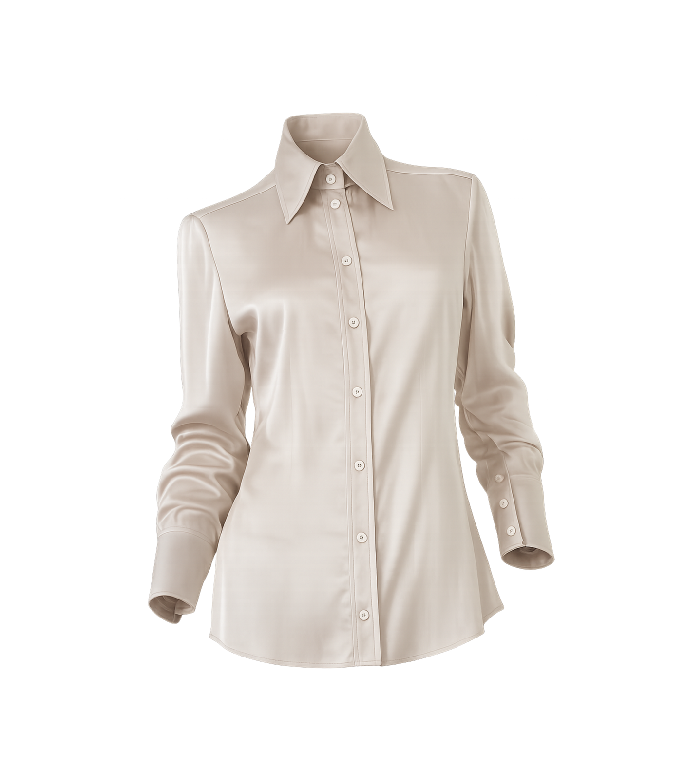 Gucci Tom Ford Silk Longsleeve Shirt "Champagne"