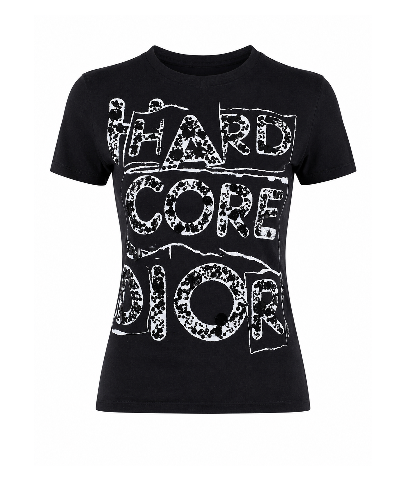 Dior Galliano Hardcore Dior Black Tee with Sequins