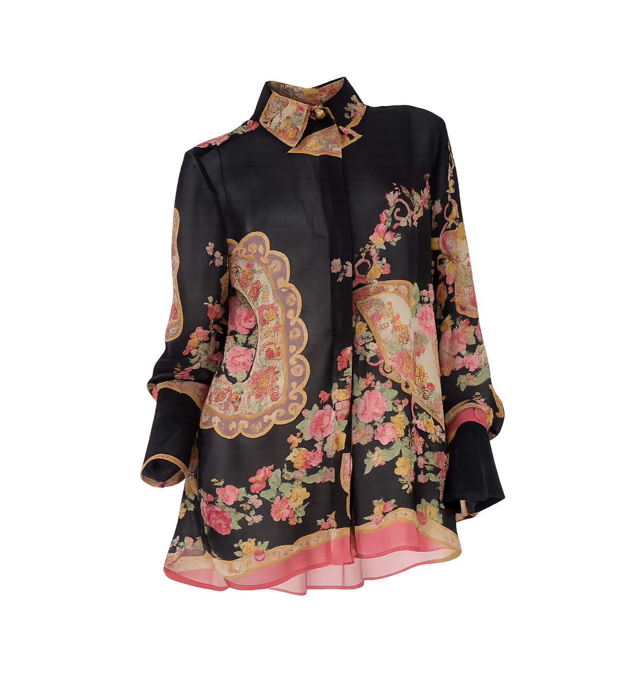 Roberto Cavalli Floral Printed Silk Set 2000s