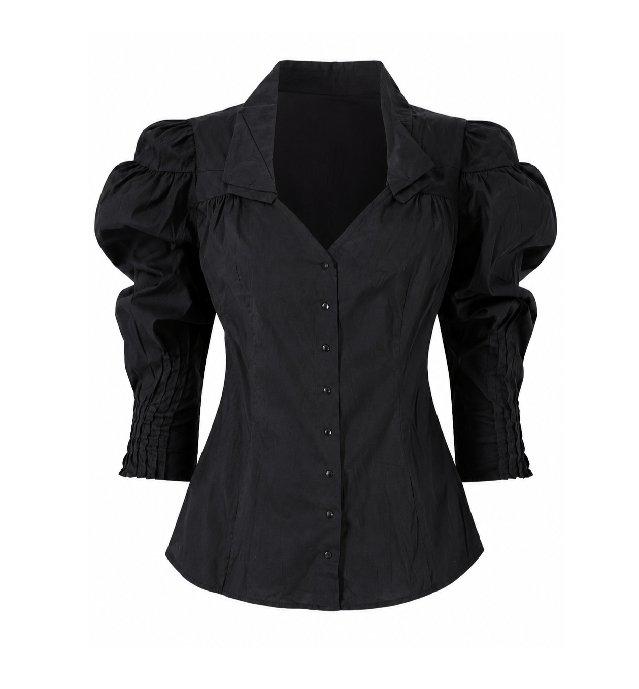 Prada 2000s Black Shirt Ruffle Wide Neck