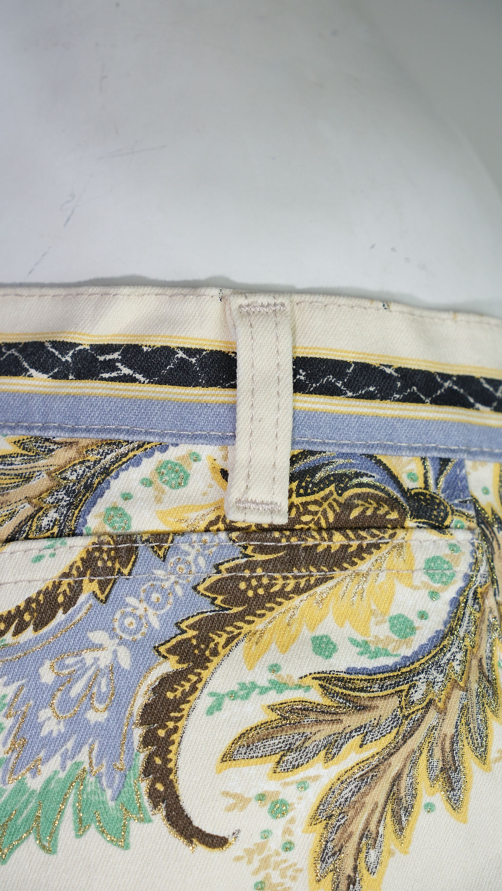 Thumbnail: Roberto Cavalli Paisley Fantasy White Denim Jeans 2000s