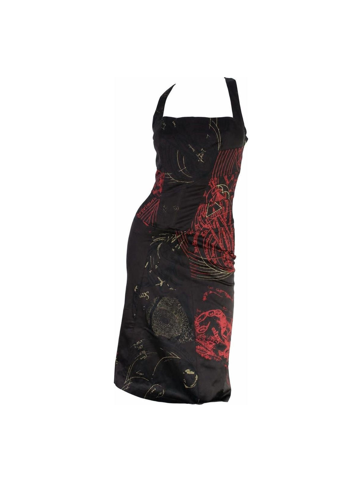Just Cavalli Fw2003 Zodiac Printed Corset Dress