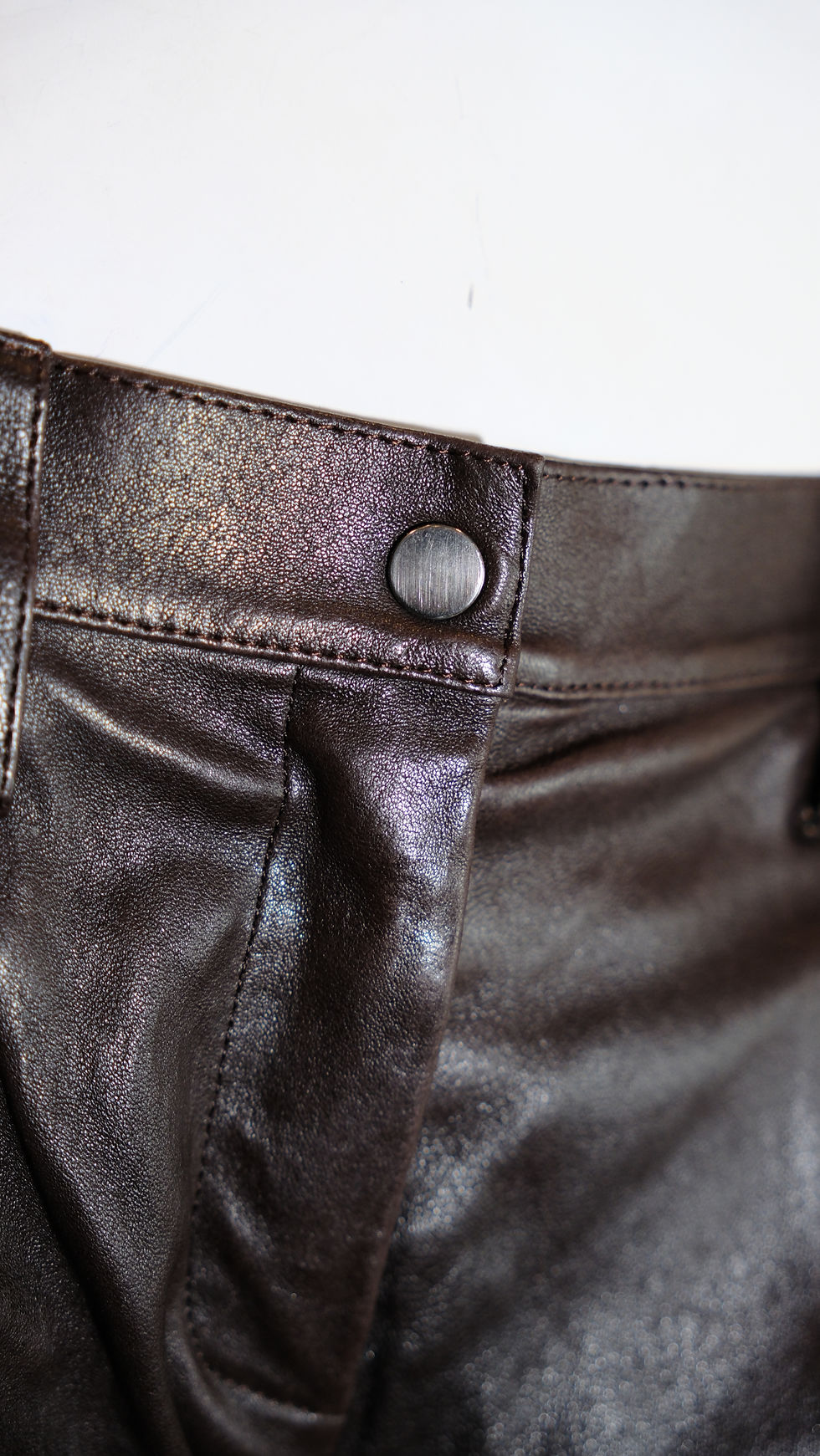 Thumbnail: Jean Claude Jitrois Brown Leather Big Pocket Pants