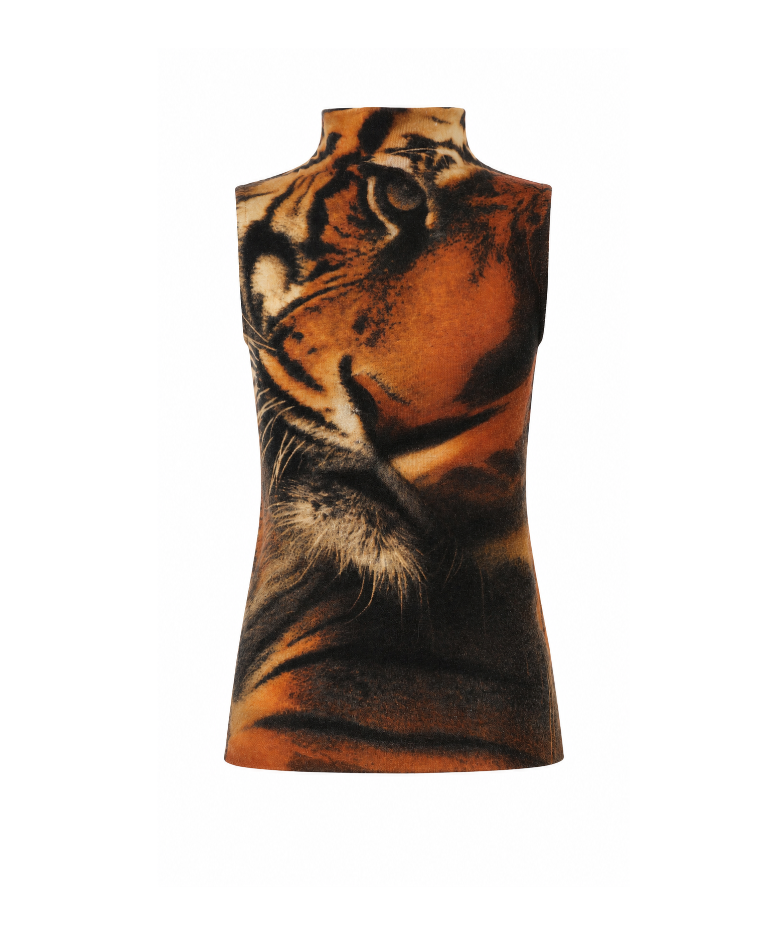 Roberto Cavalli Lion sleveless turtleneck 2000s