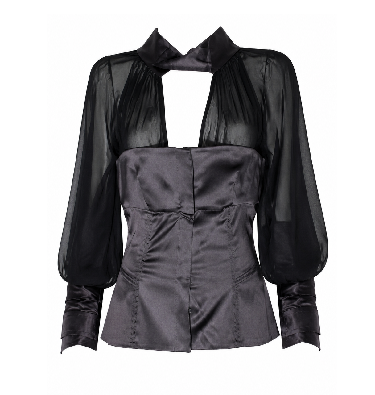 Gucci Tom Ford AW 2003 Runway Silk Transparent Shirt