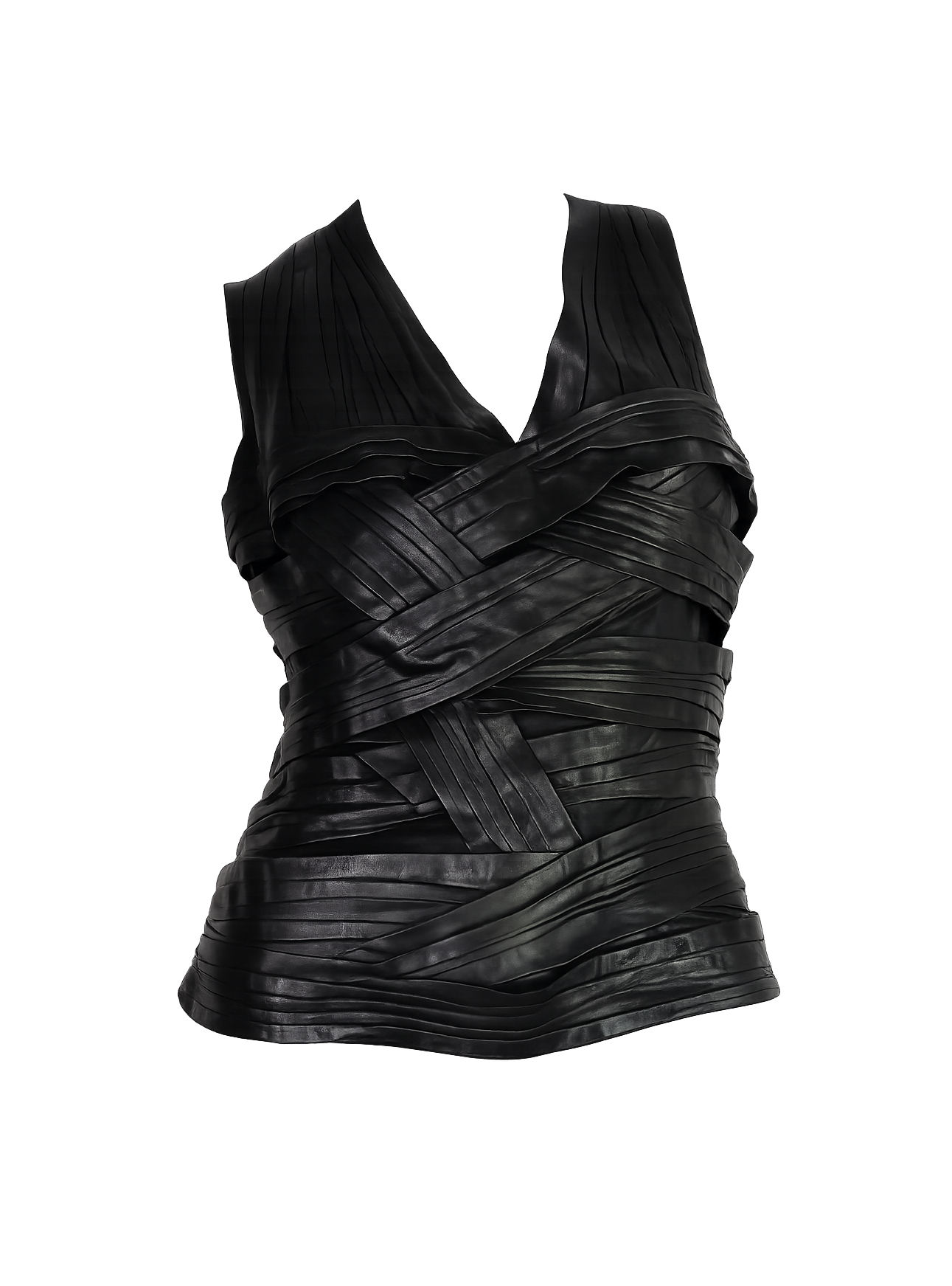 Jitrois Leather Top Multi Straps asymmetrical 00s