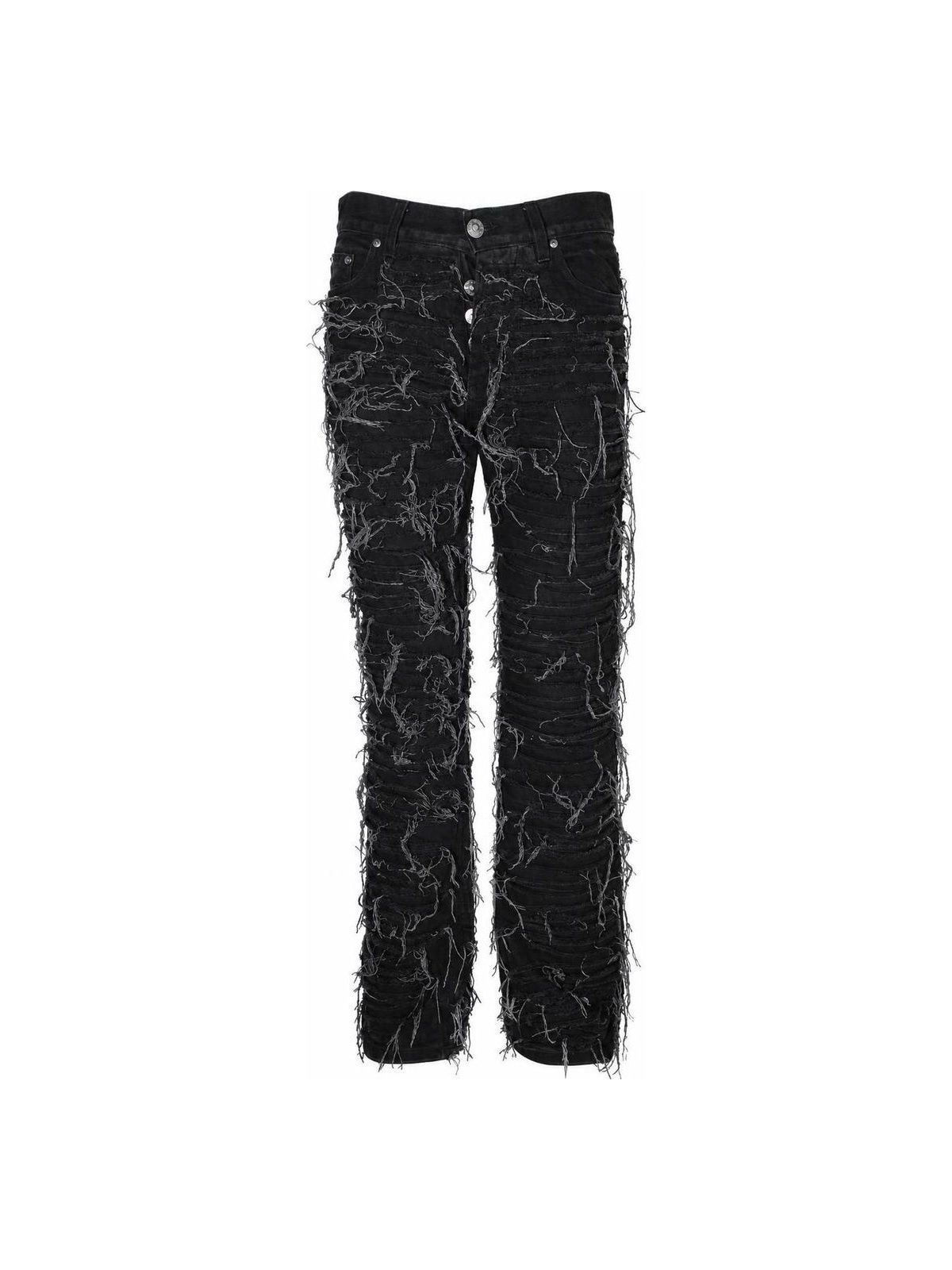 Paradoxe Paris Slashed Distressed Black Denim Pants