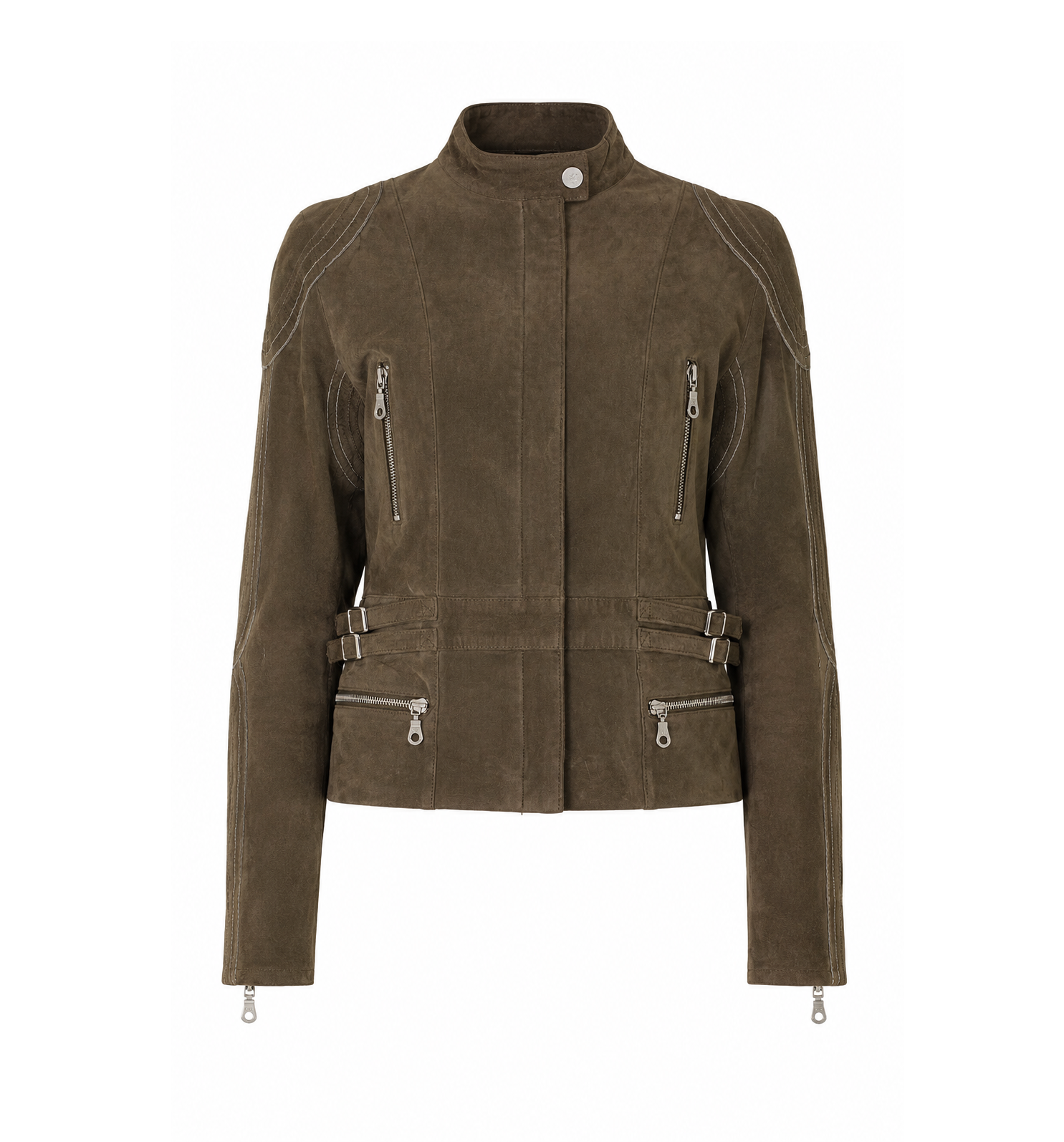 Balmain Pig Leather Minimalistic 7 Zips Jacket