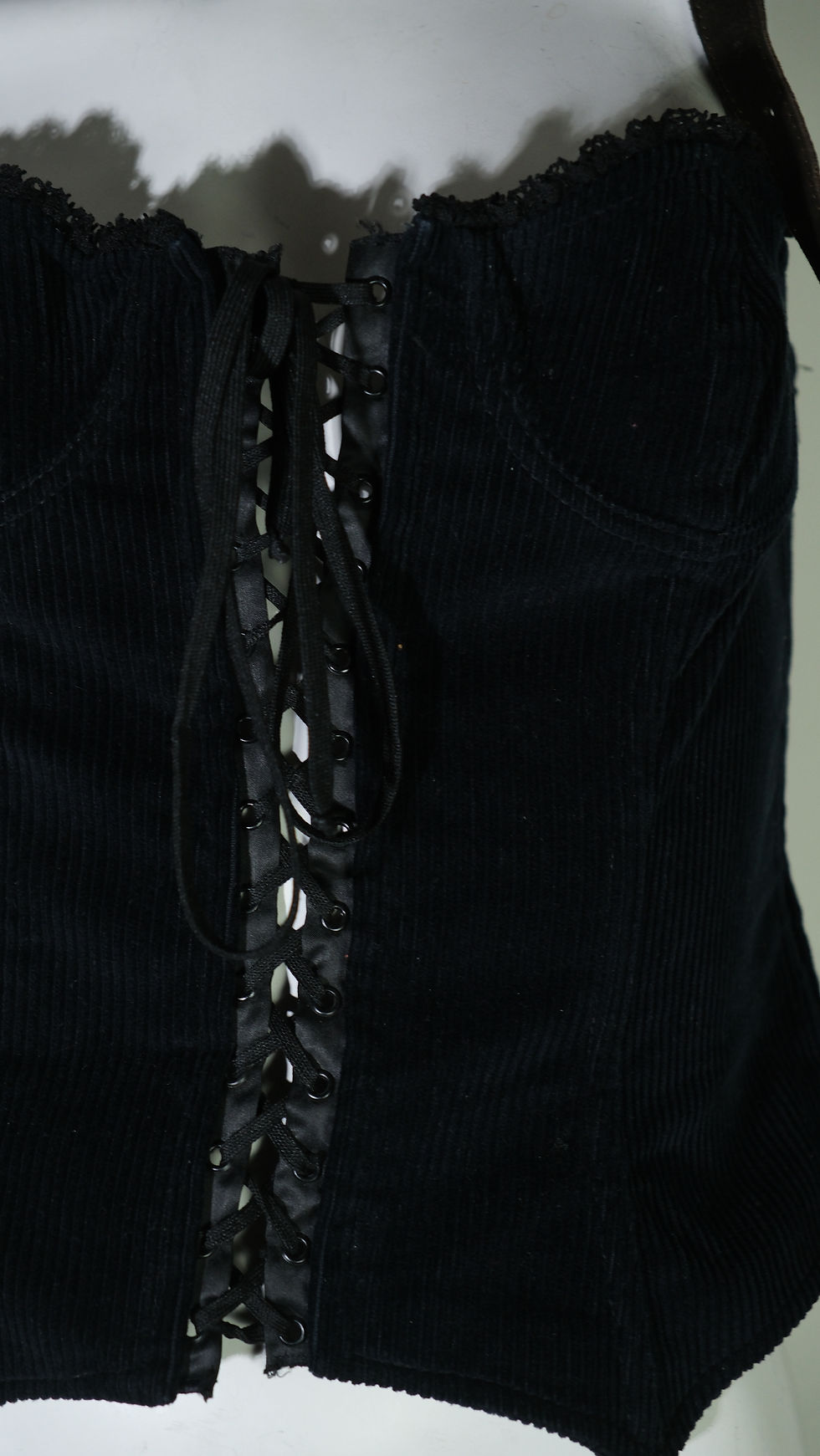 Thumbnail: Dolce & Gabbana Velvet Laced Up Corset Top 2000s