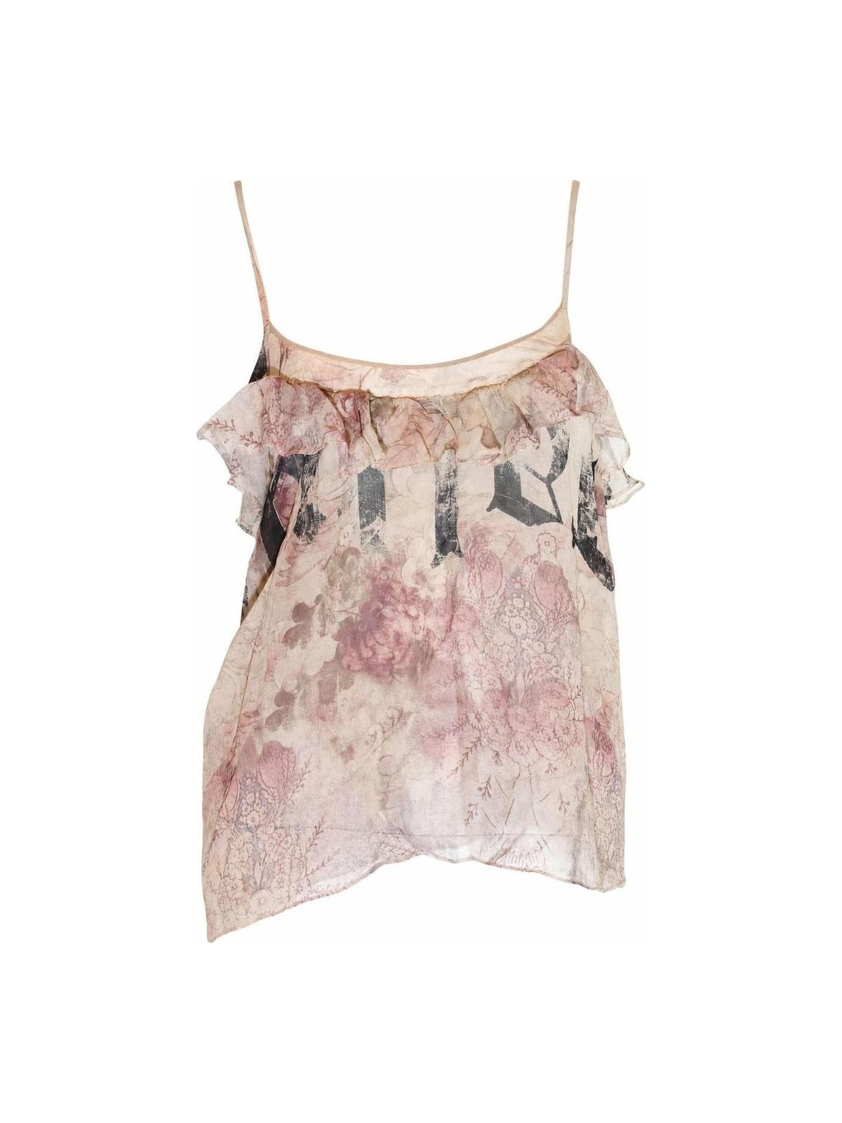 Galliano Floral Printed Thin Pink Top 2000s