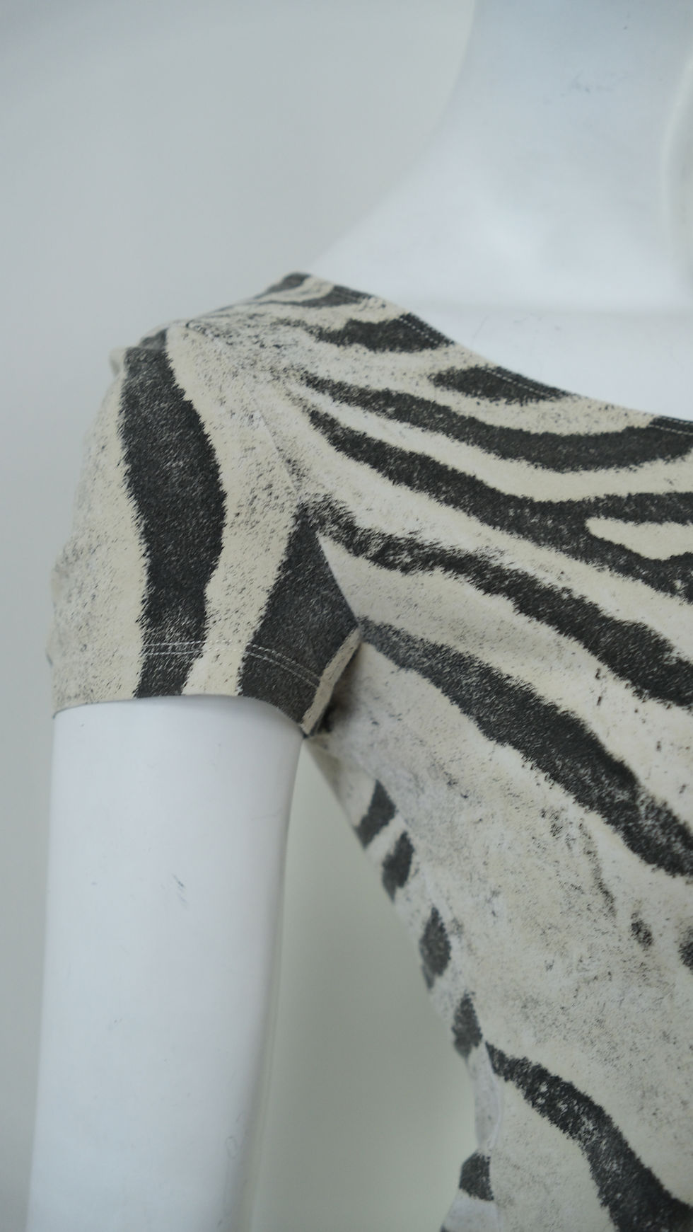 Thumbnail: Roberto Cavalli Marble Zebra Printed Tee Large Neckline