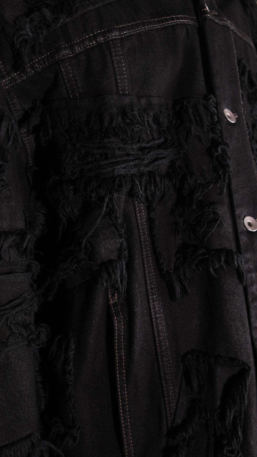 Thumbnail: Rick Owens Drkshdw "Worker" Distressed Patchwork Denim Jacket