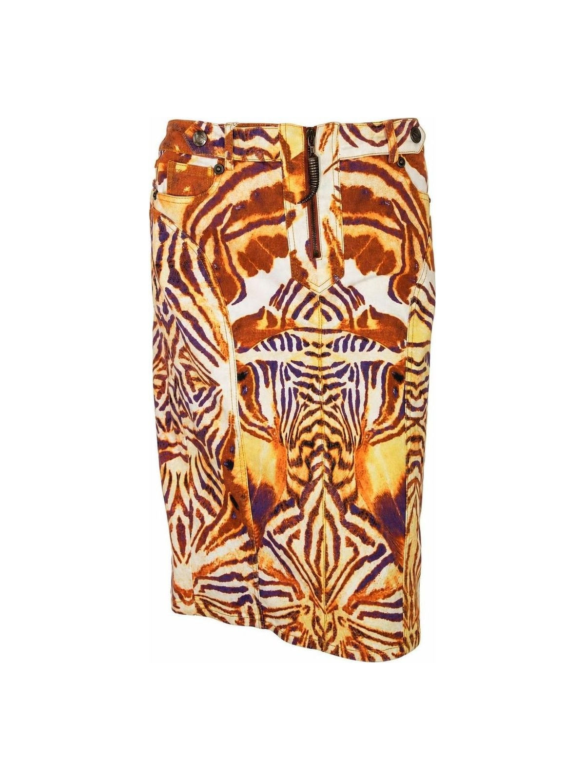 Just Cavalli Orange & Purple Printed Skirt Bronze Charms