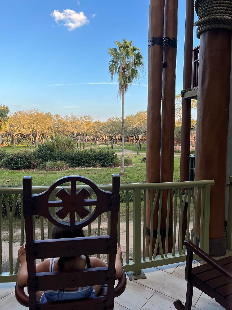 Animal Kingdom Lodge viewing animals in quiet spot